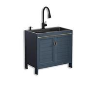 NOKTAI Meuble d'évier extérieur en Acier Inoxydable pour Usage Commercial, buanderie, Garage, Restaurant. (Couleur : Bleu, Dimensions : 60 x 45 x 80 cm)