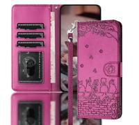 Nokverzy Coque pour Huawei P20 Lite Étui Housse Portefeuille PU Cuir Clapet Chat Thème Porte Carte Magnétique Protection Pochette Flip Cover Étui Rabat Téléphone Portable pour Huawei P20 Lite Rouge