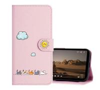 Nokverzy Coque pour Samsung Galaxy S24 FE Étui Housse Portefeuille Cuir Pochette Clapet Chat Motif Porte Carte Magnétique Protection Cover Etui Rabat Téléphone Portable pour Samsung S24 FE Rose