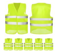 Nokwocy Gilet reflechissant, 5 pièces Gilet de sécurité à Haute visibilité, Haute Visibilité 360° Gilet Adulte, Gilet de Travail à Haute respirabilité, Gilet réfléchissant pour la Voiture