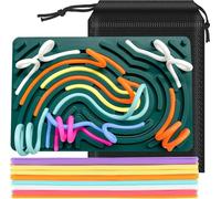 Nokwocy Planche d'activité sensorielle, jouet en silicone pour enfants, jouet sensoriel, tableau d'activité ADHD pour salle de classe, outil apaisant pour l'autisme et l'anxiété (avec 20 cordons