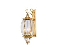 NOKXDKJWT Applique Murale extérieure en cuivre européenne Lanterne créative étanche 3 têtes E14 Support lumière personnalité Cour Villa Applique Murale Porte antirouille Applique Murale de Luxe