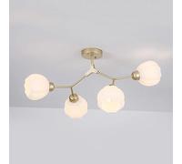 NOKXDKJWT Décoration Maison Plafonnier Encastré en Verre De Lait Bras Oscillant Lustre Spoutnik Milieu du Siècle Plafonnier Chambre Fleur Abat-Jour Éclairage pour Salle À Manger Salon Restaurant