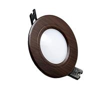 NOKXDKJWT Downlight encastré en Aluminium intégré projecteurs intégrés créatif Rond COB intégré Couleur Grain de Bois Salon Centre Commercial éclairage Tricolore Gradation plafonnier LED intégré