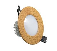 NOKXDKJWT Downlight encastré en Aluminium intégré projecteurs intégrés créatif Rond COB intégré Couleur Grain de Bois Salon Centre Commercial éclairage Tricolore Gradation plafonnier LED intégré