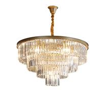NOKXDKJWT E14 American Light Crystal Light, 15 têtes, plafonnier de Salon Simple et Moderne, Lustre de Restaurant créatif, pour luminaire Design de Chambre à coucher/Or/15 têtes