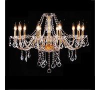 NOKXDKJWT E14modern Luxueux Lustre en Cristal Bougie île éclairage Suspension Lampe plafonnier pour Salle à Manger Salon Cuisine Chambre Couloir entrée-doré. 10 têtes