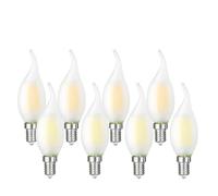 NOKXDKJWT Éclairage, Paquet de 10, Ampoules à Filament de Queue de Bougie rétro AC220V E14 2W/4W/6W, Lampe de décoration givrée à intensité Variable, Lustre (Blanc Froid, 2W)