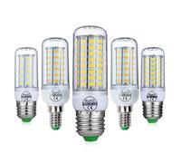 NOKXDKJWT Éclairage, Paquet de 12, Ampoule de maïs LED E27/E14 SMD5730 AC220V Lustre Bougie Lampe décoration de la Maison lumière (Blanc Chaud, E27 56LED)