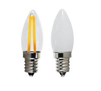 NOKXDKJWT Éclairage, Paquet de 4, Ampoule à Filament LED E12 AC220V 2W Puce COB Petite Lampe Maison Applique Lustre éclairage (Blanc Chaud, Coque Transparente E12 220V)