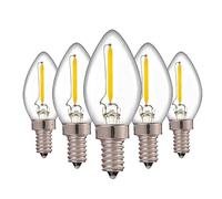 NOKXDKJWT Éclairage, Paquet de 5, Ampoule de réfrigérateur C7 à Filament LED, AC220V E14 0.5w, Ampoule à intensité Variable, Lustre, Lampe Edison Suspendue