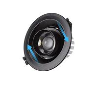 NOKXDKJWT Encastré 3/5/7/10/15/20/30 W LED encastré Downlight Angle réglable Spot intégré Rond en Aluminium COB Spot Lampe Couloir Commercial allée économie d'énergie Panneau de Plafond Plat lumière