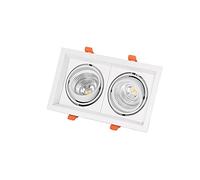 NOKXDKJWT Encastré réglable à Double tête LED Downlight intérieur intégré luminaire Commercial en Aluminium en métal Ignifuge Plafond Spot Magasin de vêtements Restaurant Panneau Lumineux intégré