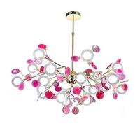 NOKXDKJWT G4 Simple Créatif Onyx Luciole Lustre,Moderne Bulle Boule Onyx Lustre,pour Salon Chambre Salle à Manger-Agate Rose 21