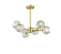 NOKXDKJWT G9 Nordique Tout en Cuivre Grand Lustre en Cristal,Lustre Moléculaire De Haricot Magique De Luxe De Lumière Moderne,Lampes De Chambre À Manger,Lustre en Cristal De Salon-Cuivre 9 têtes
