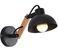 NOKXDKJWT Lampe Murale à Bras oscillant réglable de créativité Nordique, projecteurs muraux Simples en Fer, Applique Murale Moderne créative en Bois Massif, Lanterne Murale pour étude, Bureau, Salle