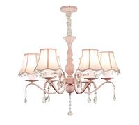 NOKXDKJWT Lampes suspendues en Cristal pour Chambre de Princesse européenne Simple, Lustre en Fer pour Chambre d'enfant