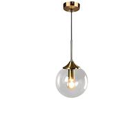 NOKXDKJWT Lampes suspendues Modernes en Verre Transparent, décor de Globe, luminaires Suspendus pour îlot de Cuisine, Lustre de Plafond de 7,1 Pouces de diamètre (Couleur : Ambre)