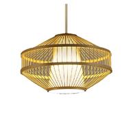 NOKXDKJWT Lanterne rétro Suspendue en rotin, luminaire Vintage, Nouveau Style Chinois, Lampe Suspendue Rustique en matériau Naturel, Lustre pour Salle à Manger, Salon, Restaurant (40 cm x 25 cm)
