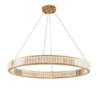 NOKXDKJWT LED Simple Créatif Le Lustre en Cristal Anneau,Plafonnier De Chambre À Coucher,Lustre Semi-Encastré en Cristal À Intensité Suspendue À Double Usage avec Une Source De Lumière Pendant La