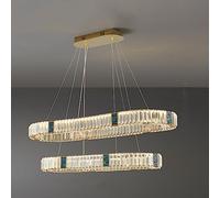 NOKXDKJWT Lumière Italienne en Cristal à LED, plafonnier Ovale Simple, Lustre en Cristal Moderne, pour Salon, Chambre à Coucher, Salle à Manger, lanternes d'éclairage/Ovale 100 + 80 cm