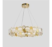 NOKXDKJWT Lumière Moderne Ovale en Acier Inoxydable, Plafonnier en Verre Diamant Simple Or, Lustre De Salon pour Lanternes D'éclairage De Chambre À Coucher De Salle À Manger/Or/73Cm