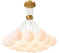 NOKXDKJWT Lune Planète Terre Lustre Décoration De La Maison Boule De Lait Blanc Pendentif Lumière Rose Cluster Bulle Plafond Lustre Salle À Manger Dimmable LED Lampe Suspendue pour Salon Cuisine
