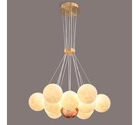 NOKXDKJWT Lune Planète Terre Lustre Décoration De La Maison Boule De Lait Blanc Pendentif Lumière Rose Cluster Bulle Plafond Lustre Salle À Manger Dimmable LED Lampe Suspendue pour Salon Cuisine
