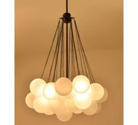 NOKXDKJWT Lustre à Bulles en Verre du Milieu du siècle, Finition Noire, luminaire Suspendu en Cristal, plafonnier Suspendu pour Chambre à Coucher et Salon