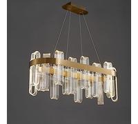 NOKXDKJWT Lustre de Luxe à lumière créative à LED, Lustre Moderne à Plaque de Guidage de lumière, Lampe d'étude Simple, pour Salon, Salle à Manger, Chambre à Coucher, Longueur 80 cm