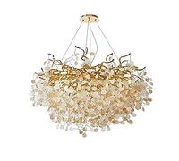 NOKXDKJWT Lustre de personnalité créative, Lustre d'étoiles Modernes à Insert de lumière de Luxe Nordique G9, pour Salon, Salon de thé au Lait, Lustre de Salle à Manger-doré. 120
