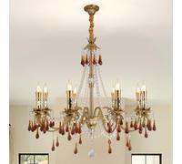 NOKXDKJWT Lustre de Salon en Cristal de Luxe French Light, Lustre élégant, luminaires de décoration française, plafonnier, Lampe de Salle à Manger, Suspension en Cristal pour Salon/Hall,8 têtes