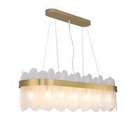 NOKXDKJWT Lustre décoratif Moderne, plafonnier, lumières de Salon de personnalité G9, Lustre en Verre Moderne, éclairage créatif de Restaurant d'étude de Salle, Verre de Perles d'eau, 14 lumières