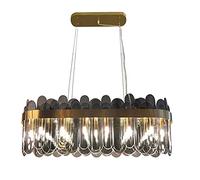 NOKXDKJWT Lustre décoratif Moderne, plafonnier, lumières de Salon de personnalité G9, Lustre en Verre Moderne, éclairage créatif de Restaurant d'étude de Salle, Verre Gris fumé, 14 lumières