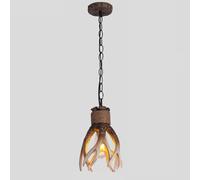 NOKXDKJWT Lustre en Bois de cerf Vintage américain E27, Lampe en résine créative, plafonnier Suspendu réglable pour Salle à Manger, pour luminaire de Carte de Barre d'entrée d'allée/F