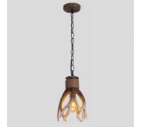 NOKXDKJWT Lustre en Bois de cerf Vintage américain E27, Lampe en résine créative, plafonnier Suspendu réglable pour Salle à Manger, pour luminaire de Carte de Barre d'entrée d'allée/B