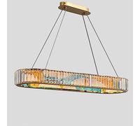 NOKXDKJWT Lustre en Cristal de Cercle Moderne, plafonnier en Cristal Lightcircle en émail léger, pour Salon, Chambre Principale, Salle à Manger, lanternes d'éclairage/Ovale 100 cm