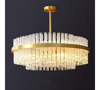 NOKXDKJWT Lustre en Cristal De Cuivre Léger, Plafonnier De Barre De Cristal Simple Moderne Ovale, pour Salon Étude Chambre Salle À Manger Lanternes D'éclairage/Or/60Cm