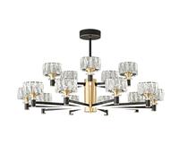 NOKXDKJWT Lustre en Cristal de Luxe à lumière Simple à LED, Lustre Moderne à Bande SMD + LED, pour Salon, hôtel, Restaurant, Chambre à Coucher, 15 têtes