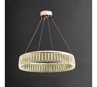 NOKXDKJWT Lustre en Cristal français, Lampe en Cristal Ronde créative, plafonnier en Aluminium galvanisé, pour Salle à Manger, Chambre à Coucher, Salon, luminaire doré/or/60 cm