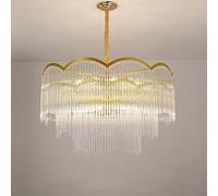 NOKXDKJWT Lustre en Cristal Minimaliste Moderne, Barre Lumineuse Ovale en Cristal doré, plafonnier de Salon pour Chambre à Coucher, Couloir, boîte à Manger, éclairage de Salle à manger/or/80 cm