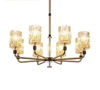 NOKXDKJWT Lustre en Cristal Moderne Spoutnik - Lustre en Laiton brossé - Luminaire Suspendu du Milieu du siècle pour Cuisine, Salle à Manger, Salon, Foyer, cuivre, 6 lumières