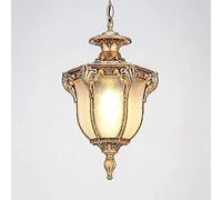 NOKXDKJWT Lustre Lumière Plafonnier Lanterne Suspendue Droplight Vintage Extérieur Résistant À La Pluie Extérieur Métal Finition Huilée Verre Givré Porche Montage en Surface Décor Porche Patio