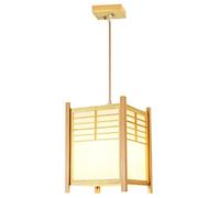NOKXDKJWT Lustre Moderne en Bois, Lanterne carrée, Lampe Suspendue Rustique de Ferme, Lustre en Cage en Bois de Style Japonais, luminaire Suspendu pour Cuisine, îlot, Hall d'entrée, Restaurant