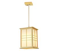 NOKXDKJWT Lustre Moderne en Bois, Lanterne carrée, Lampe Suspendue Rustique de Ferme, Lustre en Cage en Bois de Style Japonais, luminaire Suspendu pour Cuisine, îlot, Hall d'entrée, Restaurant
