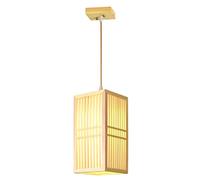 NOKXDKJWT Lustre Moderne en Bois, Lanterne carrée, Lampe Suspendue Rustique de Ferme, Lustre en Cage en Bois de Style Japonais, luminaire Suspendu pour Cuisine, îlot, Hall d'entrée, Restaurant