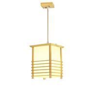NOKXDKJWT Lustre Moderne en Bois, Lanterne carrée, Lampe Suspendue Rustique de Ferme, Lustre en Cage en Bois de Style Japonais, luminaire Suspendu pour Cuisine, îlot, Hall d'entrée, Restaurant