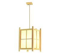 NOKXDKJWT Lustre Moderne en Bois, Lanterne carrée, Lampe Suspendue Rustique de Ferme, Lustre en Cage en Bois de Style Japonais, luminaire Suspendu pour Cuisine, îlot, Hall d'entrée, Restaurant