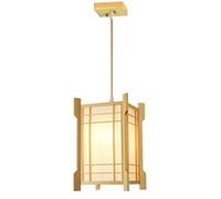 NOKXDKJWT Lustre Moderne en Bois, Lanterne carrée, Lampe Suspendue Rustique de Ferme, Lustre en Cage en Bois de Style Japonais, luminaire Suspendu pour Cuisine, îlot, Hall d'entrée, Restaurant