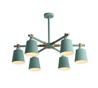 NOKXDKJWT Lustre Nordique E27 pour Salon,Lustre Macaron Domestique Minimaliste Moderne,Lumière Créative De Petite Maison,pour Chambre à Coucher Salle À Manger-l'eau est Verte 6 Têtes
